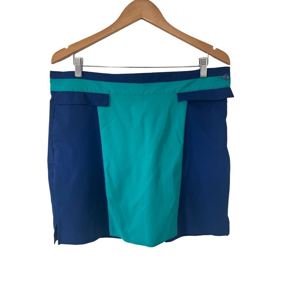 EP PRO Golf Greenl Navy CoolMax Color Block Stretch Pockets Skort Skirt‎